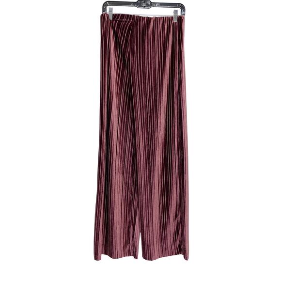 a new day Pants - A New Day Women's High Rise Straight Leg Velour Pull On Pant Burgundy Medium